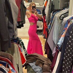 PROM FLASH SALE🤩Hot Pink Cut Out Prom Gown💞